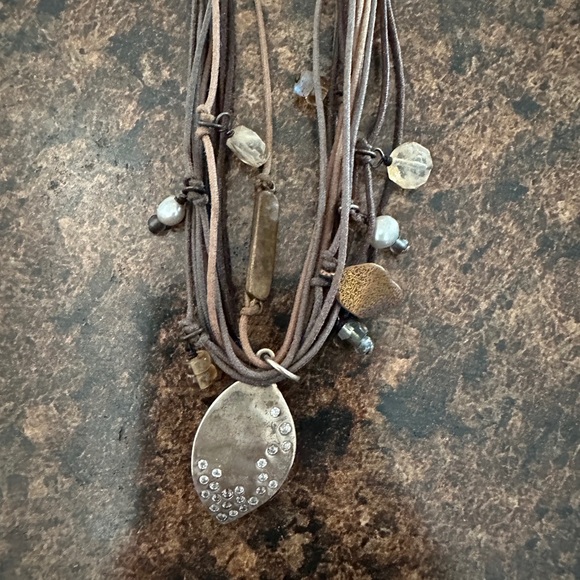 Silpada Multi-strand Cord and Silver Necklace - Picture 2 of 3